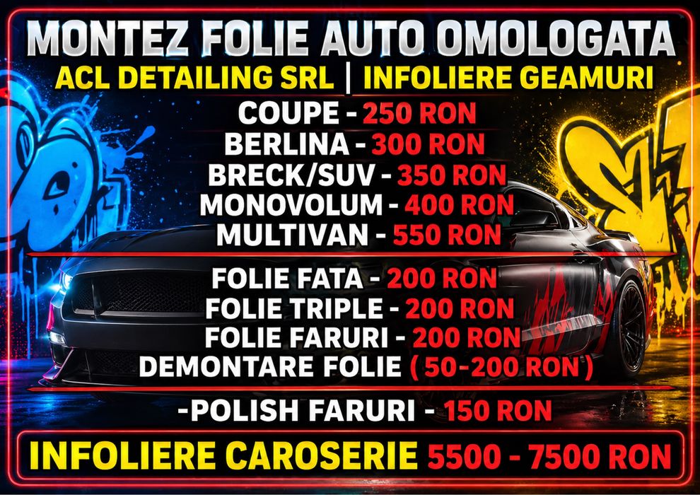 Montez folie omologata R.A.R Infoliere geamuri auto  folie auto