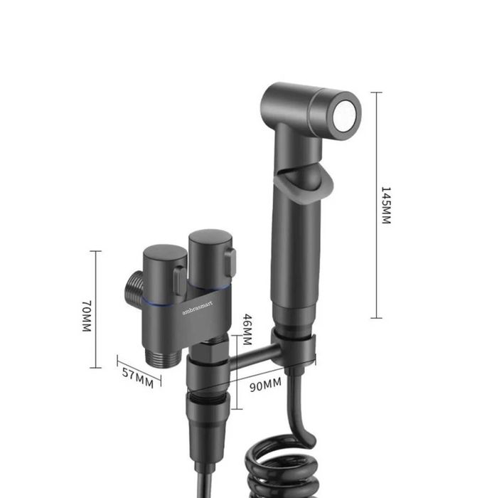 Set de duș tip bideu pentru toaletă, control dublu robinet