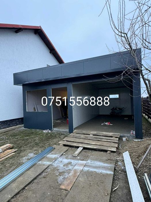 Casa Modulara si Garaje Auto pe structura metalica si panou sandwich