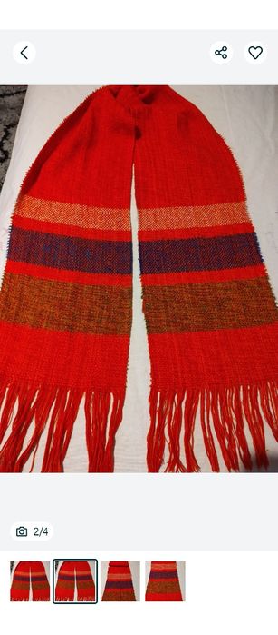 Fular țărănesc tradițional, țesut manual din lână