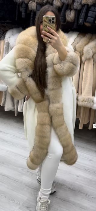 Haina Alcantara Lunga blana naturala vulpe