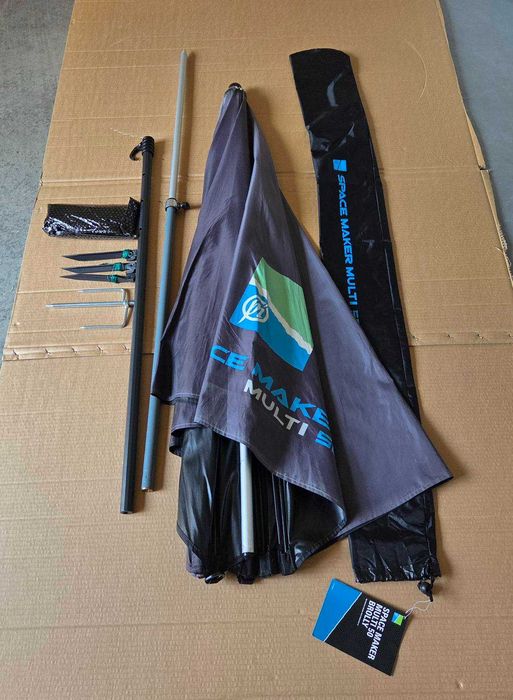 Риболовен чадър „Preston Space Maker Multi 50 Brolly“, с оригинален калъф и принадлежности