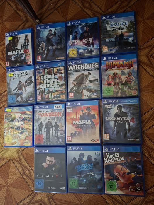 Consolă PlayStation 4 (PS4) Fat 1TB + 1 Manetă + Pachet 14 Jocuri