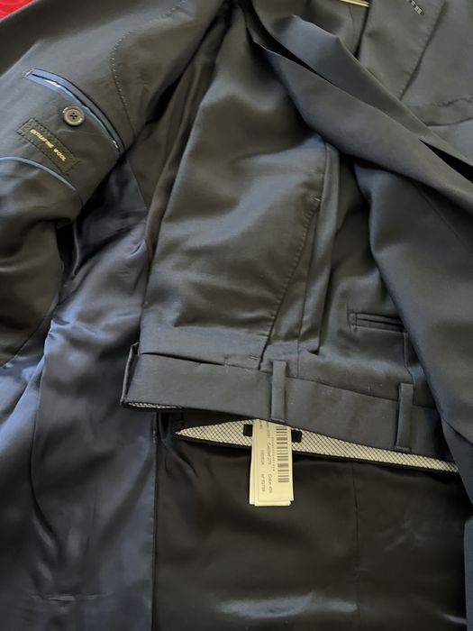 Costum Massimo Dutti  sacou 52 blue pantaloni 40 nou