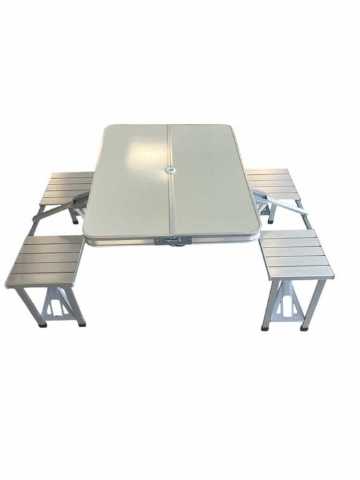 Комплект сгъваема маса с вградени 4 стола за къмпинг,риболов,пикник
