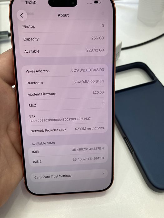 Iphone 17 Pro Max Orange 256Gb ca Nou 3 Incarcari