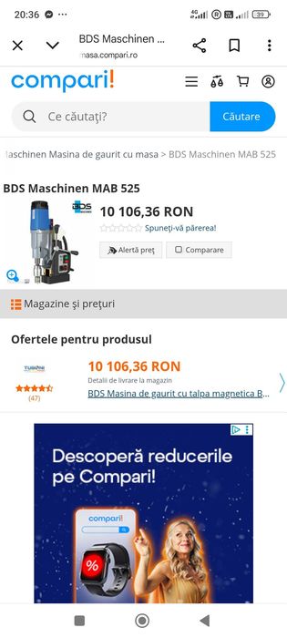 Masina de gaurit cu talpa magnetica BDS525 Industrial