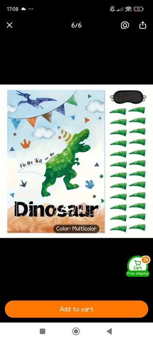 Украса за рожден ден с тема динозаври- 30 лв