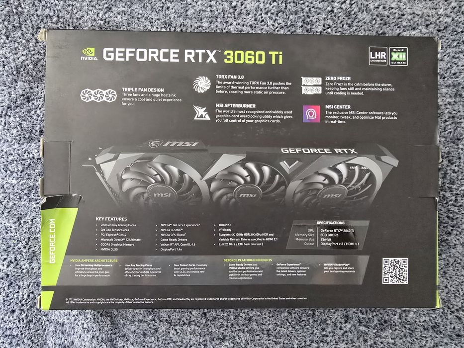 NVIDIA GeForce RTX 3060 Ti MSI VENTUS 3X 8G (Valabil din 04/05/2026) Nu livrez in tara Colectare din IASI