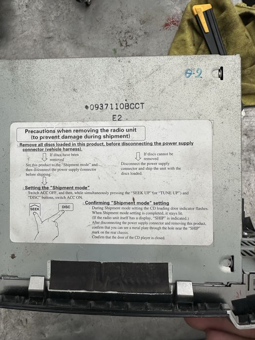 Радио Cd касетофон LEXUS RX RX400H MARK LEVINSON toyota mg8337