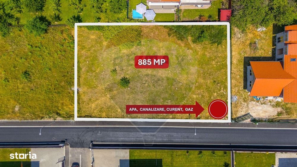Teren Intravilan | 885 Mp | Ghimbav | View Postăvaru | Comision 0%