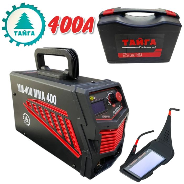 Инверторен Електрожен с Дисплей 400А в Куфар и Соларни Очила ТАЙГА