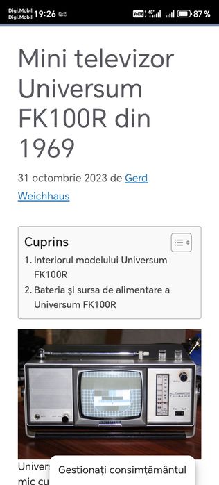 Radio TV portabil Universum FK100R0R