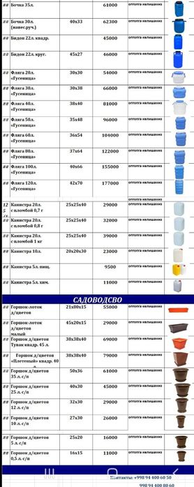 Канистра пластиковые 10л 20л бочка и ёмкость в наличии