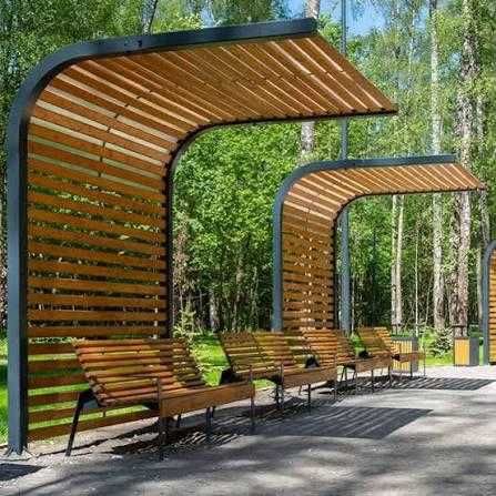 Уличные скамейки, перголы