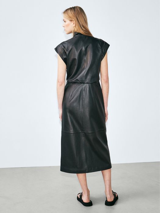 Rochie din piele Massimo Dutti Limited Edition