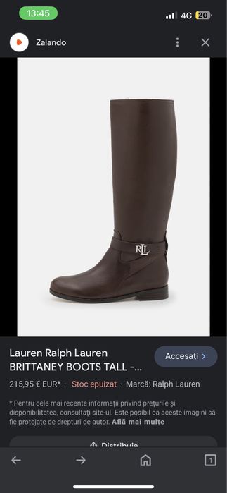 Cizme de piele Ralph Lauren