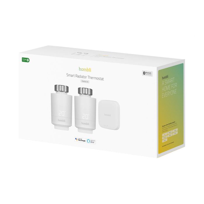 Термостати за радиатор - Hombli, Smart Starter Kit, 2бр., BT Bridge, бели