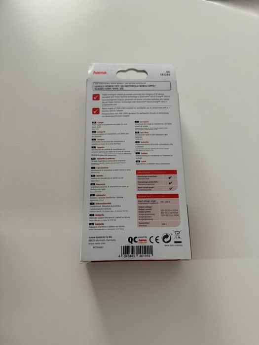 Încărcător Hama USB-C 18W, Turbo Fast