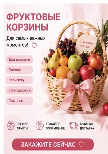 Подарочные корзины из фруктов