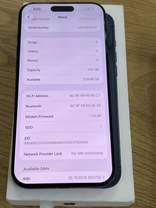 Бартер като нов iphone 17 pro max 256gb blue 23 цъкала