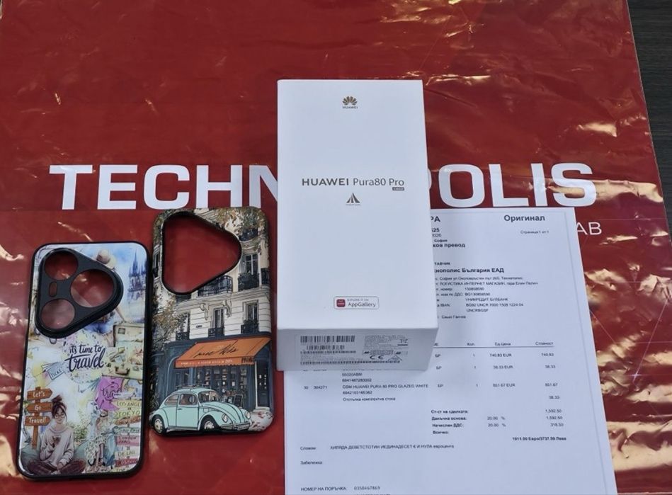 КАТО НОВ 512GB Huawei Pura 80 Pro Гаранция Технополис 2028 Glazed White