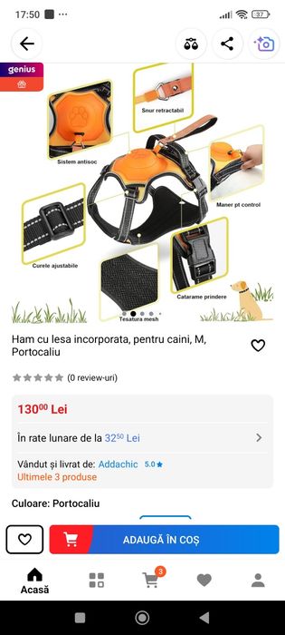 Ham caine nou ,desigilata cutia pt. proba