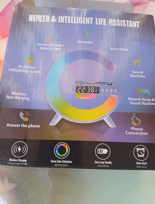 Ceas/lampă RGB/incărcător telefon