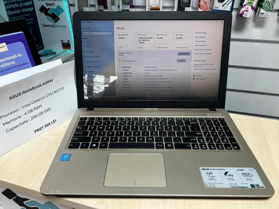 Laptop Asus NoteBook E504s N3710 Intel Celeron 4 GB Ram 256 SSD  * Garantie *Buy Back * deviceXchange