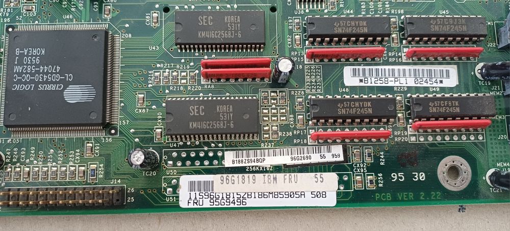 Placa de baza 9530 pc computer retro x86 DRAM ISA