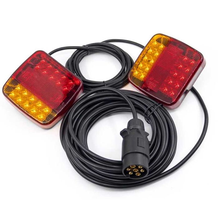 Комплект магнитни  LED задни светлини за ремарке, 12V, с кабел 10 м