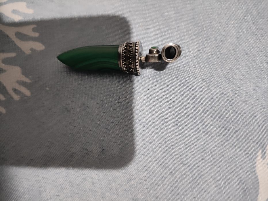 Кулон серебро с малахитом