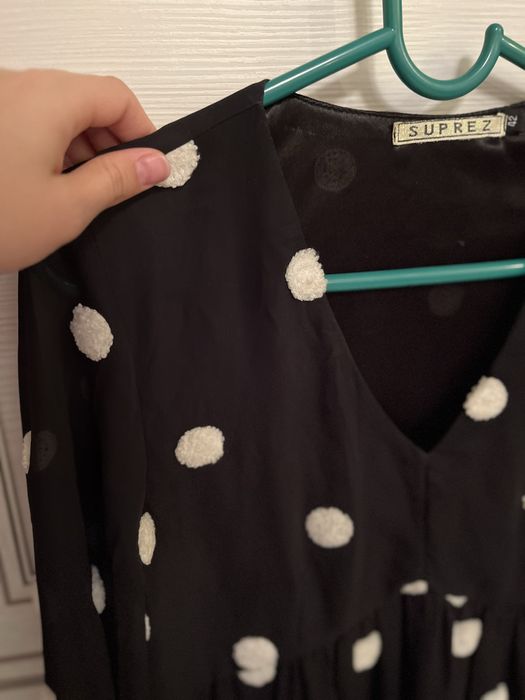 Черное шифоновое платье