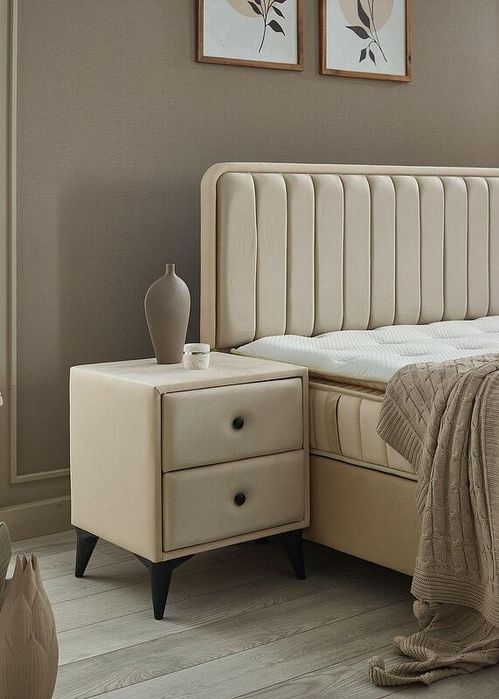 Тапицирано легло Marmaris Крем и Антрацит