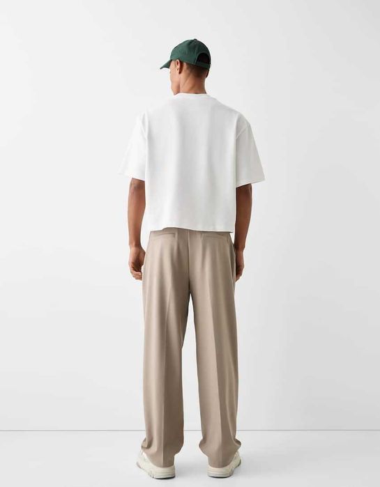 Blugi barbati Bershka wide leg noi M bej 2024