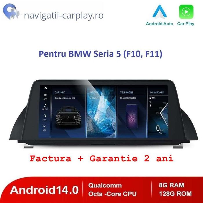 Navigatie Android BMW Seria 5 (F10, F11) 2009-2016 cu unitate CCC, CIC