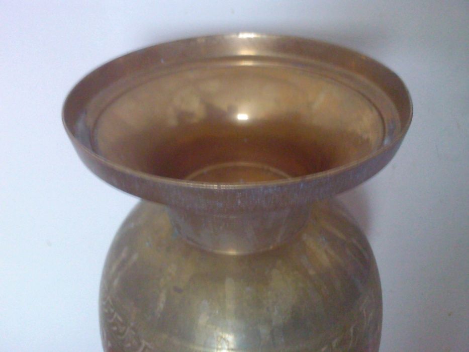 Vaza mare alama bronz 60 cm gravata cu flori rosu, roz, albastru, bleu