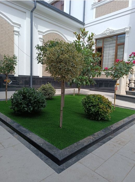 Газон ва ландшафт девор урнатиш