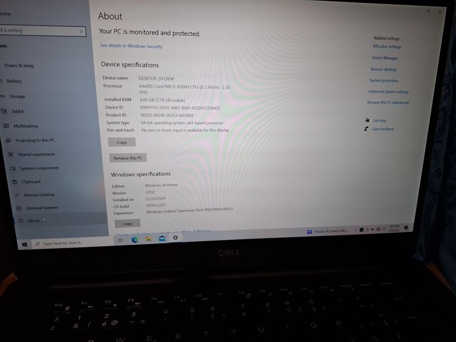 laptop DELL XPS 9570 I5 8300H ( GTX 1050 )