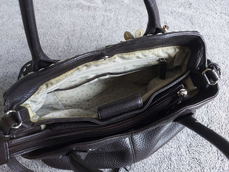Кожена чанта Radley London - тъмно кафява