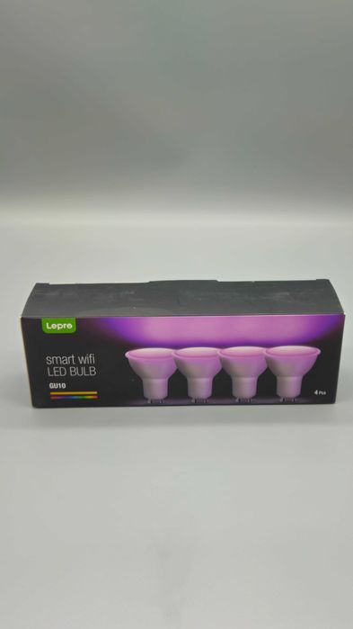 Комплект от 4 броя Смарт WiFi LED крушки Lepro GU10 RGB + Топло  2700K