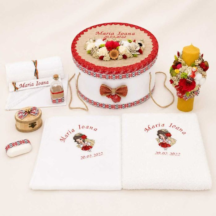 Trusou Botez Personalizat cu Nume | Broderie Premium | Fete și Băieți