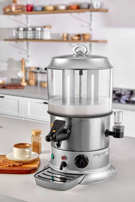 Диспенсър за топли напитки и шоколад (5 литра) с Бъркалка+Бенмари