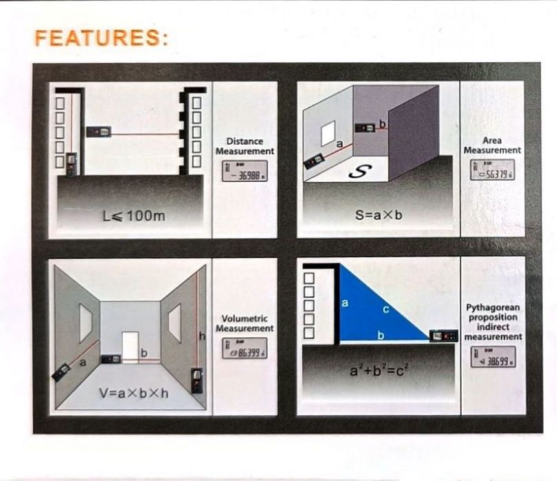 Лазерная рулетка дальномер “Biyoti”