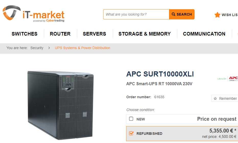 UPS mari monofazice 5-16kVA APC, Socomec, Aros, Artronic, Inform -14 modele (americane, italiene) majoritate ONLINE dubla conversie intre 1000-9500RON