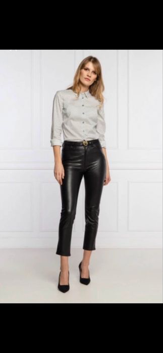 Pinko панталон еко кожа с колан