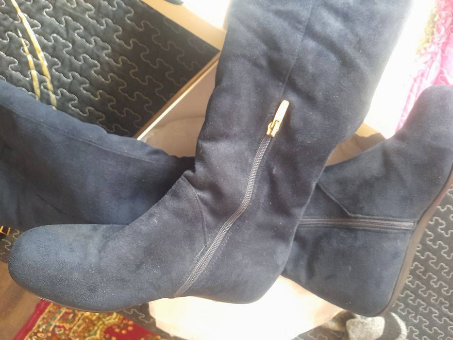 Сапоги замшевые удлиненные