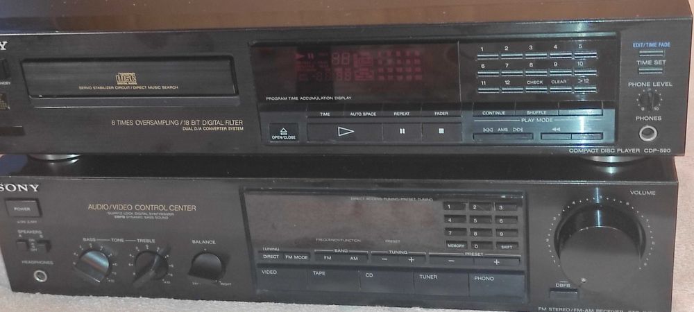 amplituner sony amplificator gruindig - cd sony - dublu deck sony  4 corpuri