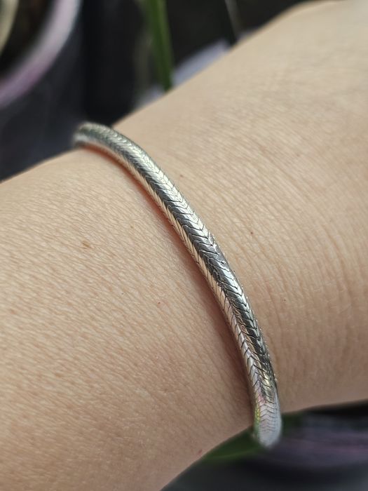 Сребърна гривна плетка тип змийска верига