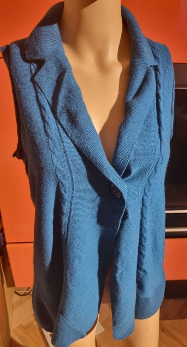 Елек в петролен цвят Adagio, мерино и кашмир